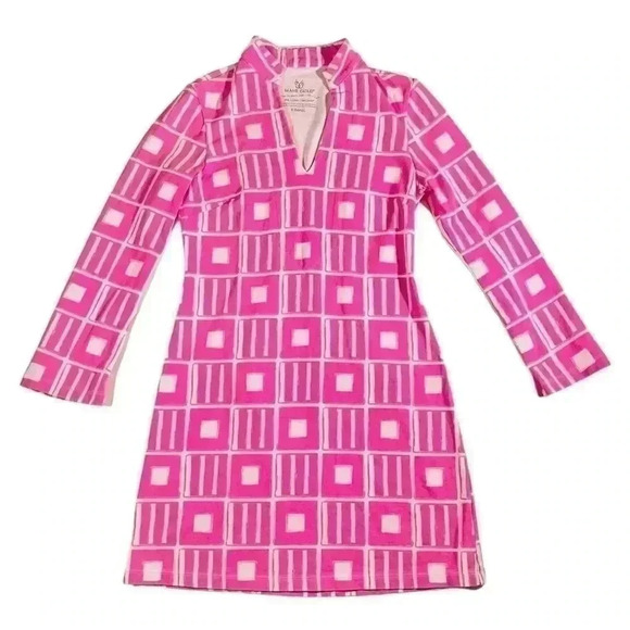 NWOT Mahi Gold Penelope Sailor Tunic Mini Dress in Pink White Resort Vacation - Picture 1 of 7